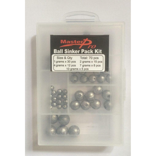 70 Ball Sinkers &Tackle Box - Assorted Ball Sinker Pack In 5 Sizes Fishing  Tackle