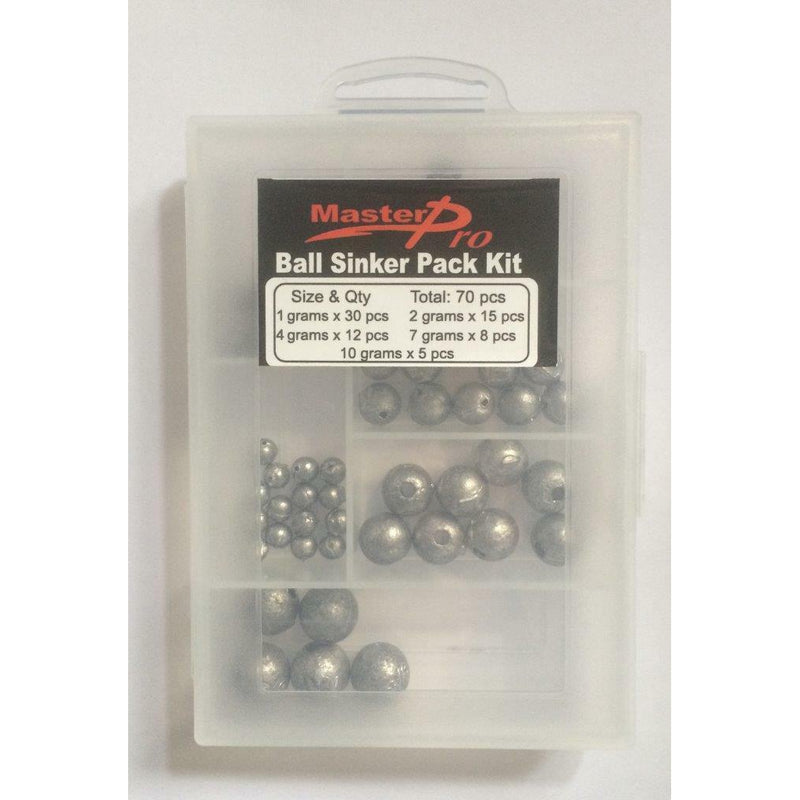 70 Ball Sinkers &Tackle Box,Assorted Ball Sinker Pack In 5 Sizes Fishing Tackle - Bait Tackle Direct