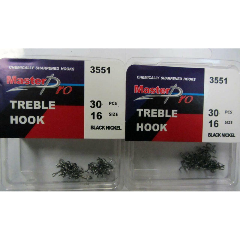 60 x Quality Chemically Sharpened Fishing Treble Hook 16