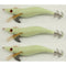 3 X Fishing Squid Jig In Various Size Flash White Colour Tackle Lure Special - Bait Tackle Direct