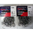 60 x Quality Chemically Sharpened Fishing Double Hooks 1/0