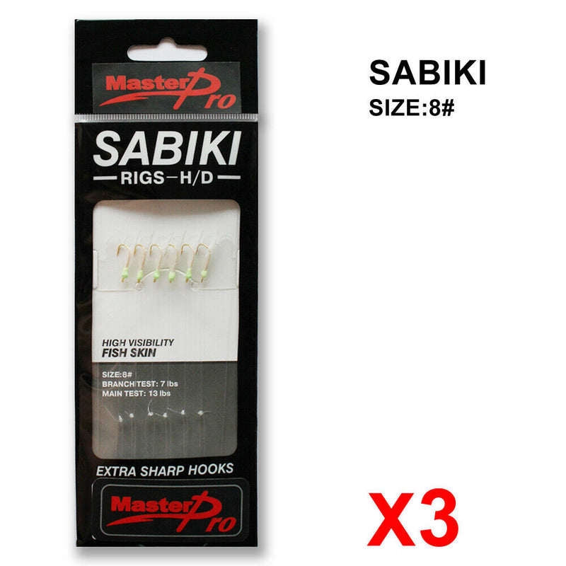 3 Packs Sabiki Bait Rigs Luminous Beads Fish Skin Sabiki Fishing Lures Hooks - Bait Tackle Direct