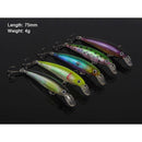5 x High Quality Minnow Lures 7.5cm 4g Barra,Jacks,Mackerel,Fishing Tackle B - Bait Tackle Direct