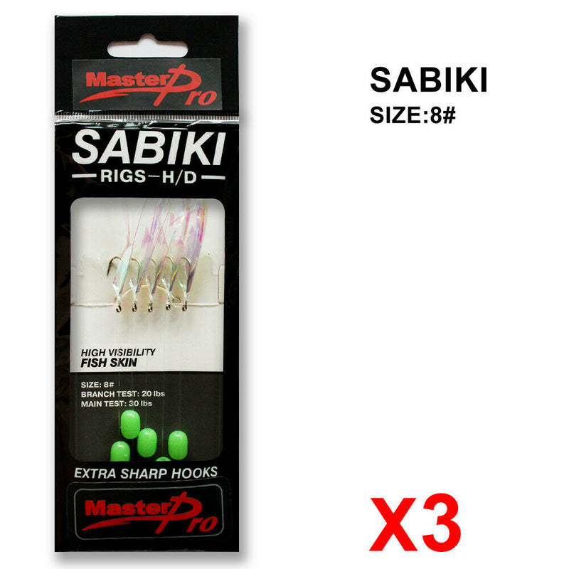 3 Packs 4# 6# 8# Sabiki Bait Rigs Fishing Tackle