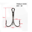 60 x Quality Chemically Sharpened Treble Hook Size 6