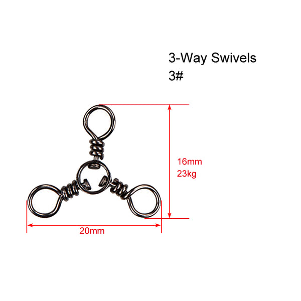 60 X CrossLine (3 Way) Swivel in Size 3# Fishing Tackle - Bait Tackle Direct