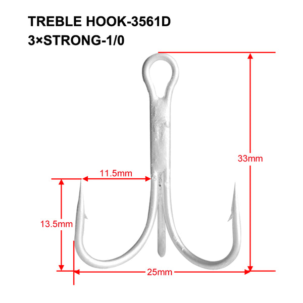 30pcs 2X Strong Single Lure Hooks All Inline Tin-plated Fishing Tackle