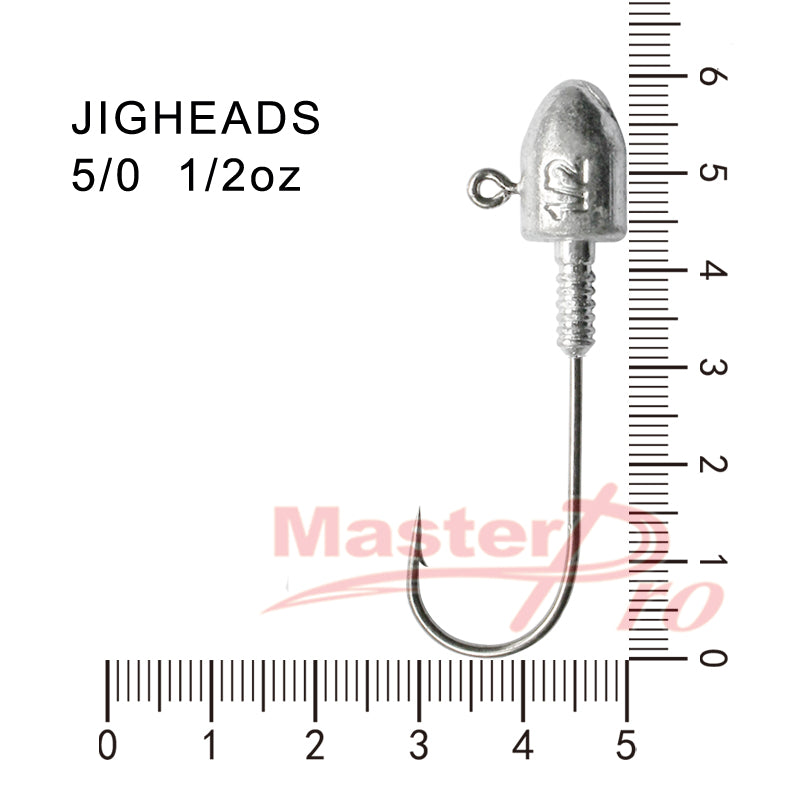 12 Size 5/0, 1/2OZ Jig Head High Chemically Sharpened Hooks Fishing Tackle - Bait Tackle Direct