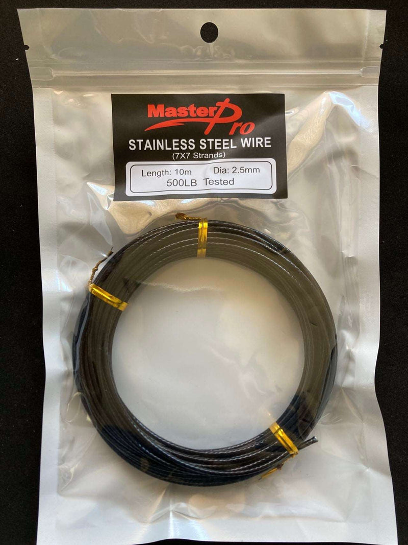 10m,Nylon Coated Stainless Steel Wire 500lb 7x7 Strands Fishing
