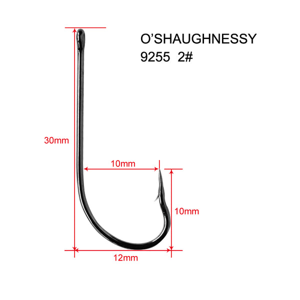 100 x 2# Chemically Sharpened O'Shaughnessy Hooks Fishing Tackle - Bait Tackle Direct