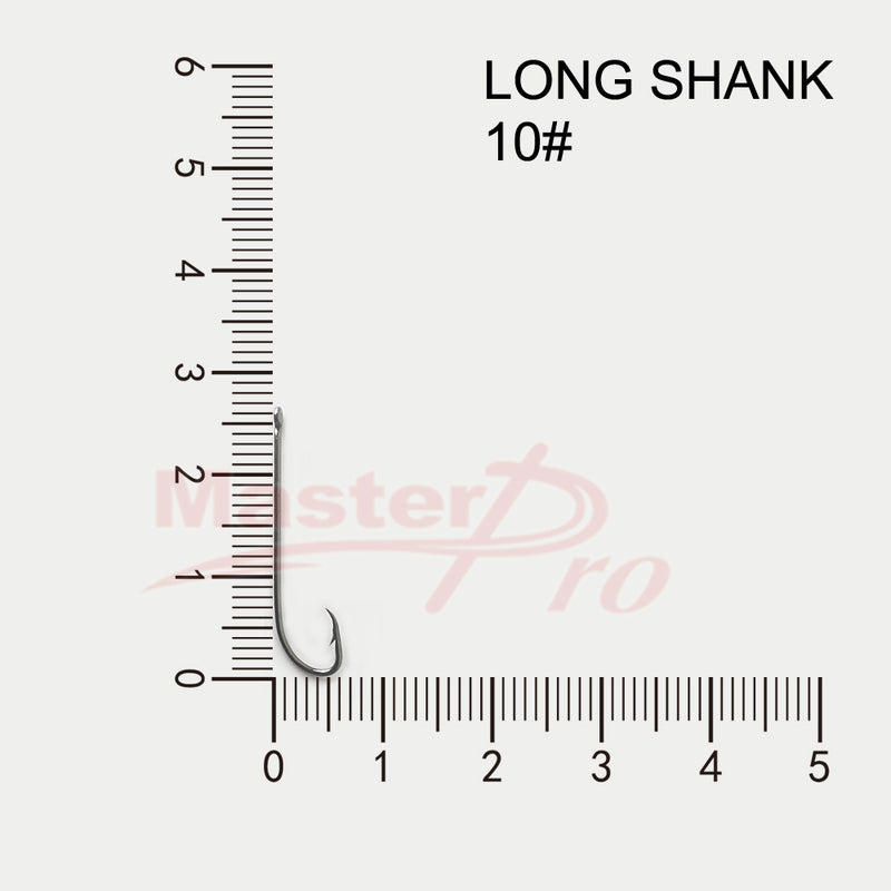 100X High Quality Long Shank Hooks Size 10