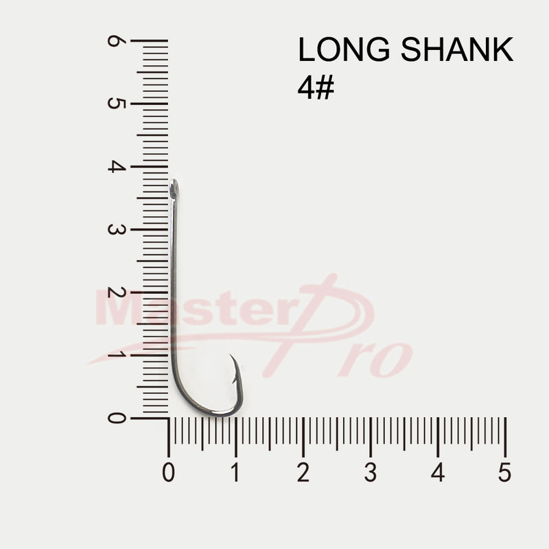 100X High Quality Long Shank Hooks Size 4