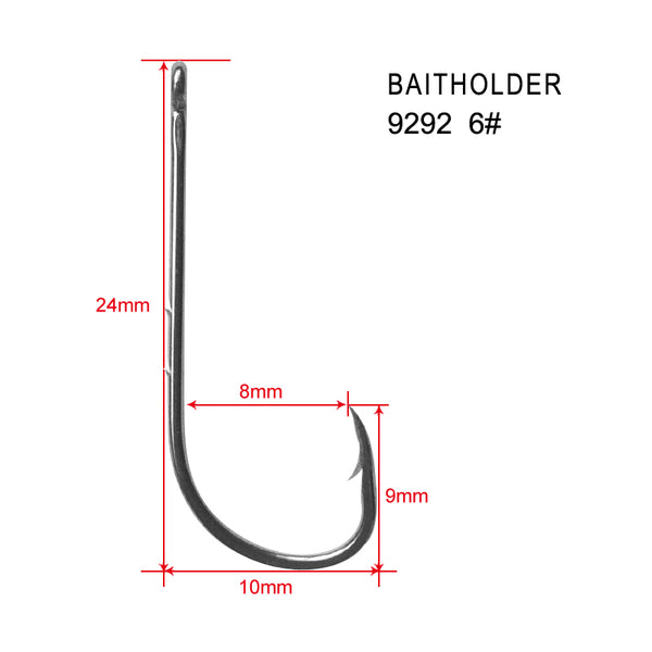 90 x 6# Chemically Sharpened Baitholder Hooks Fishing Tackle - Bait Tackle Direct