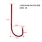 100X High Quality Long Shank Baitholder Hooks RED Size 4# - Bait Tackle Direct