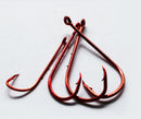 100X High Quality Long Shank Baitholder Hooks RED Size 6