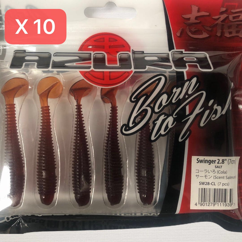10 Packs Of Soft Plastic Paddle Tail Grub 2.8" 7cm Fishing Lures - Bait Tackle Direct