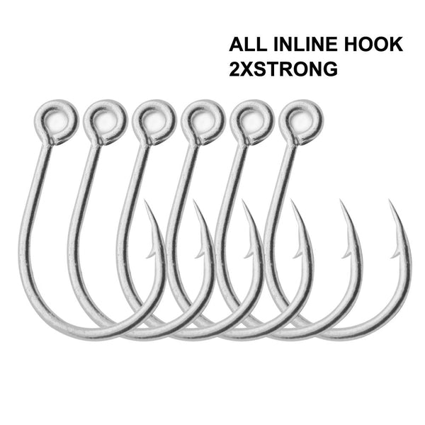 30pcs 2X Strong Single Lure Hooks All Inline Tin-plated Fishing Tackle - Bait Tackle Direct