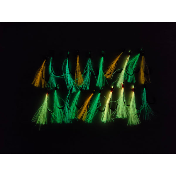 20 X DIY Luminous Flasher HookFishing Rig Assorted Colors Hooks Size 2# - Bait Tackle Direct