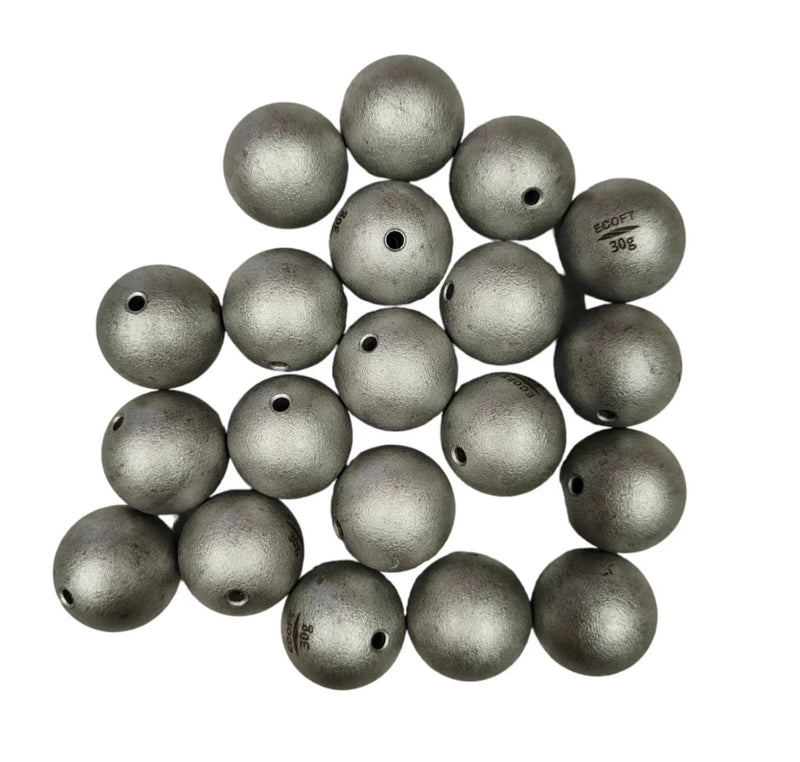60 x Environment Friendly Alloy Steel Sinkers  15g, 30g, 80g Multisize - Bait Tackle Direct
