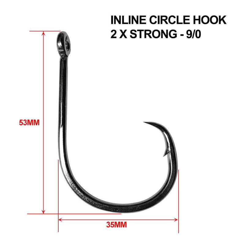 30-100pcs 2 X Strong Straight Eye Inline Circle Hooks 4/0-10/0 Fishing  Tackle