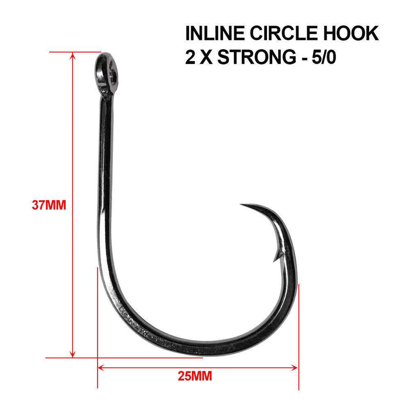 30-100pcs 2 X Strong Straight Eye Inline Circle Hooks 4/0-10/0