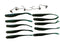 10pcs MasterPro 13cm, 8.5g Dark Green With metallic points Fork Tail minnow  lure +5pcs jigheads - Bait Tackle Direct