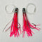 2pcs Jet Head Rigged skirts  150lb premium mono leader, 6/0 PS steel hook PINK - Bait Tackle Direct