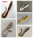 15pcs (3pks) Long Curl Tail Soft Plastic Lure Freshwater and Saltwater 10cm 4.6g 5 colors - Bait Tackle Direct