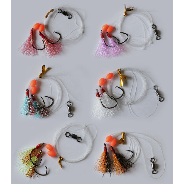 30 x Custom Designed Whiting Rigs 6 Colours In Size 4# Fishing Tackle - Bait Tackle Direct