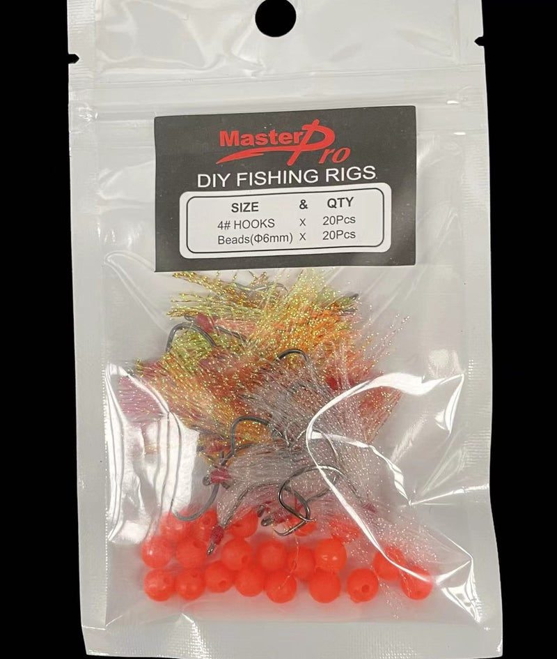 20 X DIY Flasher ,Assorted Colours Whiting Rigs Hooks Size 4