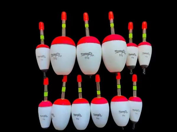 Masterpro 12 x Foam Floats with inbuilt glow stick holder 10g, 20g, 50g - Bait Tackle Direct