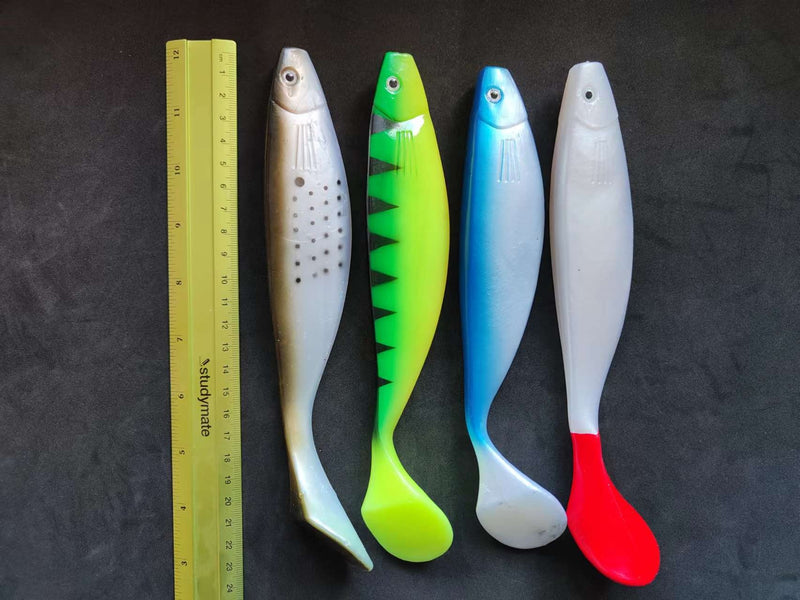 4pcs Extra Large Paddle Tail Swimbaits Soft Plastic Lure 9(23cm
