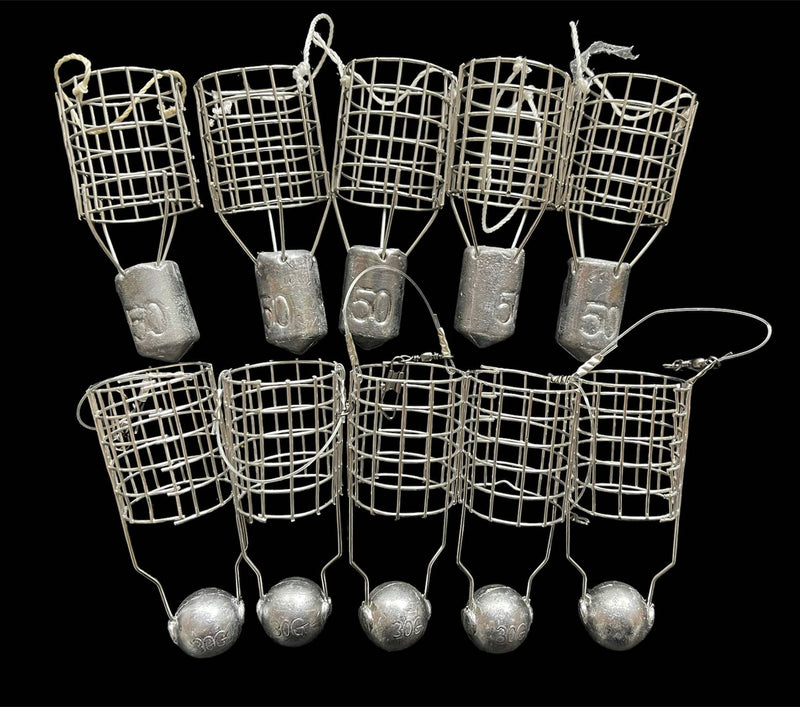 Weighted Stainless Small Berley cages 5 x 30g 5 x 50g - Bait Tackle Direct
