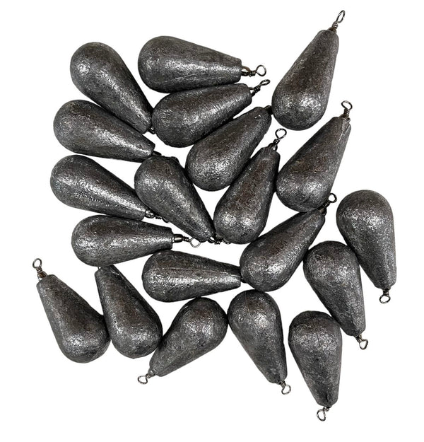 20pcs 4oz/ 5oz/ 6oz  Pear Bomb Sinkers Value Pack Fishing Tackle - Bait Tackle Direct