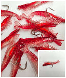 12pcs (4pks) Small Shrimp Fishing Lure with hooks 65mm 3g Red - Bait Tackle Direct