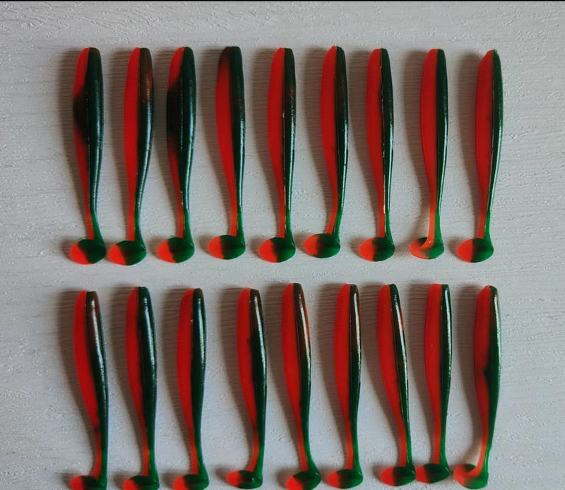 18pcs (3pks) Soft Plastic Paddle Tail Shad 75mm On 5 Colour Scented Fishing Tackle - Bait Tackle Direct