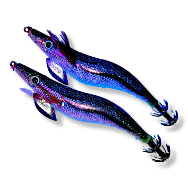 2pcs Hosaku Premium Quality Squid Jig UV body Sizes 2.5,3.0,3.5 4# - Bait Tackle Direct