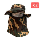 2pcs Full-brim hat with face shield - Bait Tackle Direct