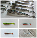 18pcs (3pks) Soft Plastic Paddle Tail Shad 75mm On 5 Colour Scented Fishing Tackle - Bait Tackle Direct