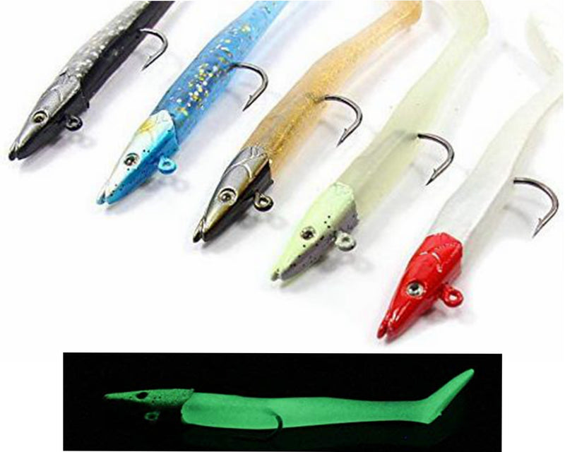 5pcs Jig Head Soft Plastic Fishing Lures with Hook Sinking Swimbaits for Saltwater and Freshwater - Bait Tackle Direct