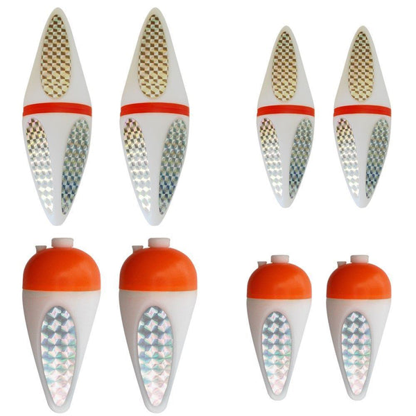 8 Pcs High Quality Glitter Teaser Fishing Float 4 different Model, Value Pack - Bait Tackle Direct