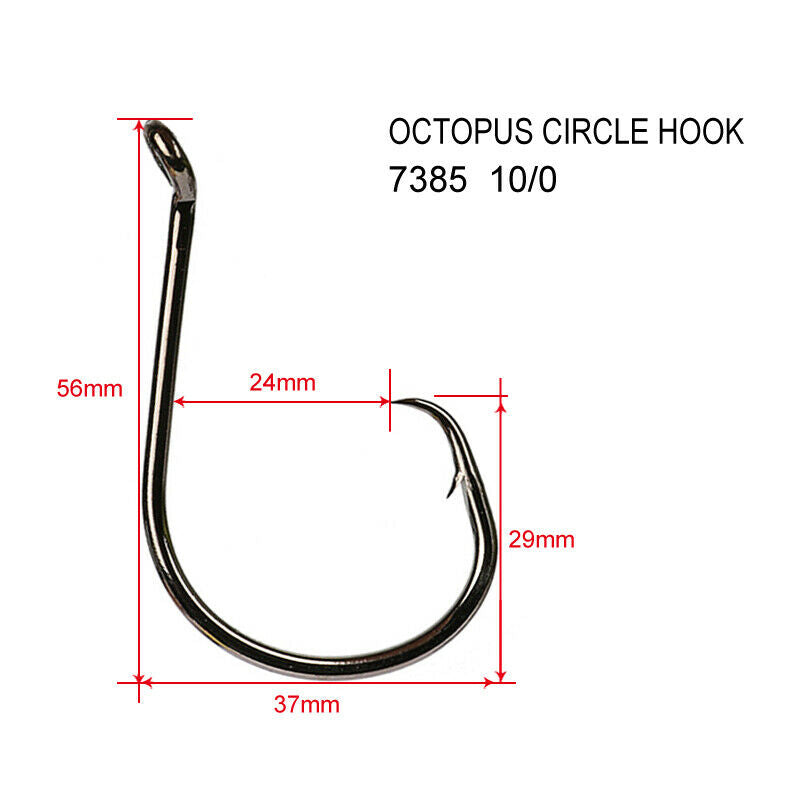 50 x 10/0 Chemically Sharpened Octopus Circle Hooks - Bait Tackle Direct