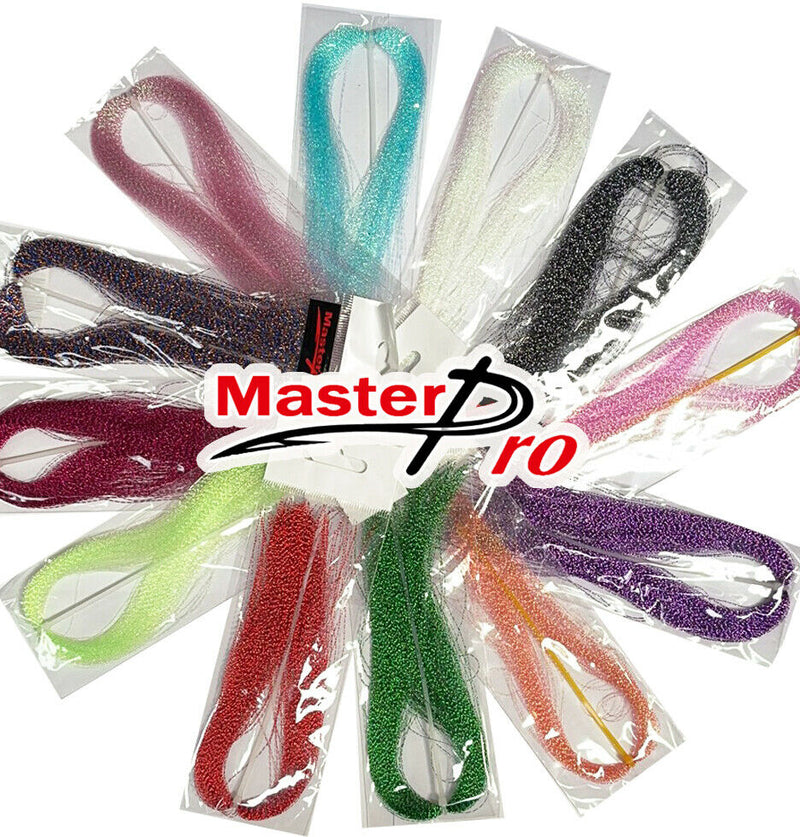 12 PKTS OF CRYSTAL FLASHER HAIR IN 12 COLOURS.PERFECT FOR SNAPPER AND WHITING - Bait Tackle Direct